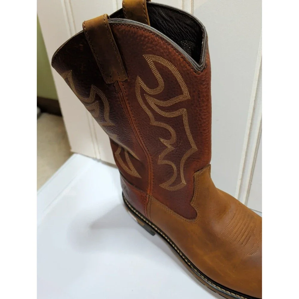 Rocky Mens 2732 Original Ride Branson Roper Western Work Boots Size 11 M Vintage